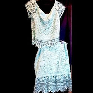 Boston Proper Sea Foam Green Skirt Set